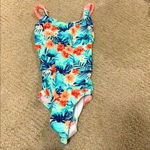 Cute and colorful one piece swimsuit size med (7-8